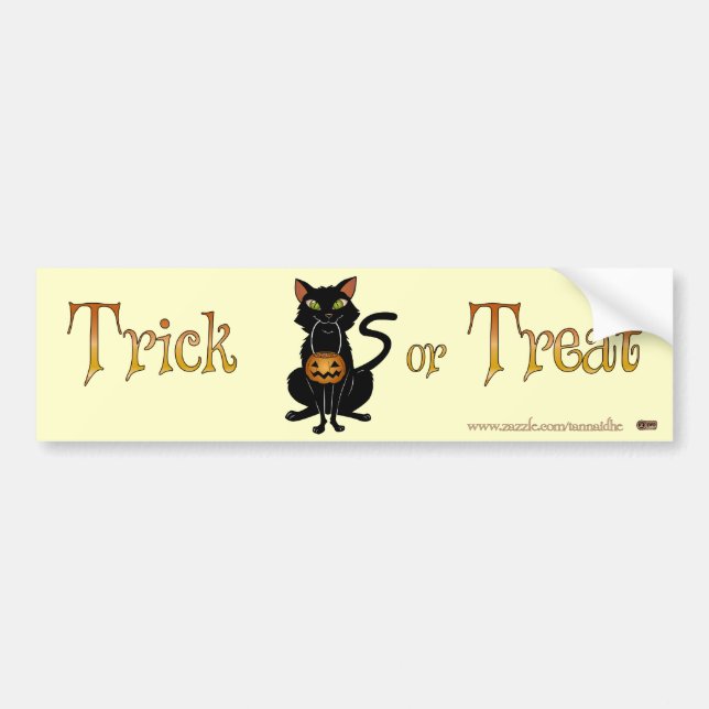 Autocollant De Voiture Trick ou Treat Kitty (Devant)