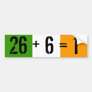 Autocollant De Voiture Tricolore, 26 + 6 = 1