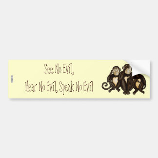 Autocollant De Voiture Trois singes sages