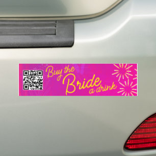 Autocollant De Voiture Tropical Neon Acheter Mariée Boire Code QR