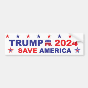 AUTOCOLLANT DE VOITURE TRUMP 2024 SAVE AMERICA