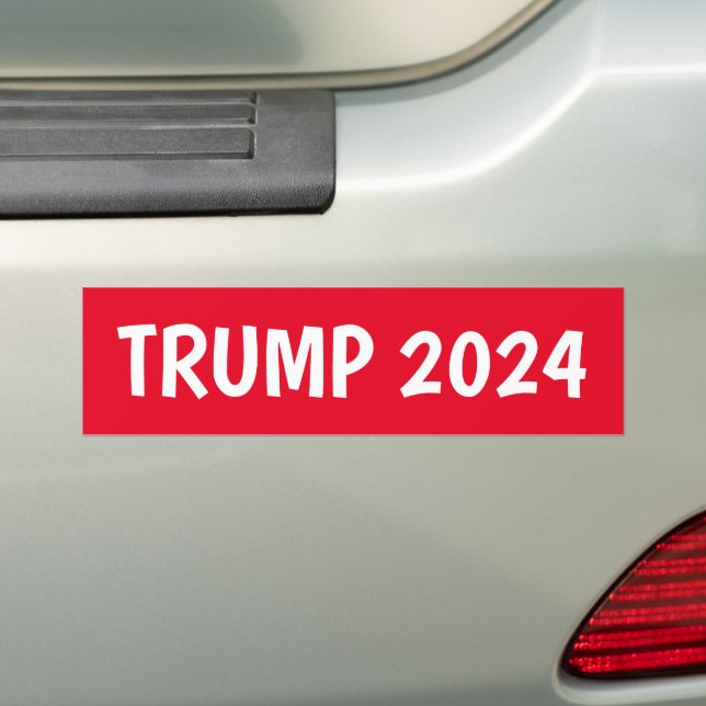 AUTOCOLLANT DE VOITURE TRUMP 2024 STICKER BUMPER ROUGE (En voiture)