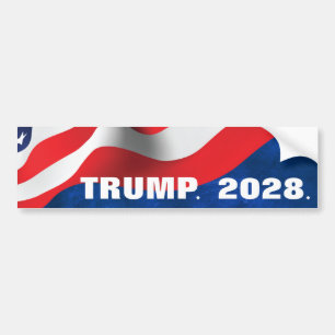 Autocollant De Voiture Trump 2024 Texte avec drapeau