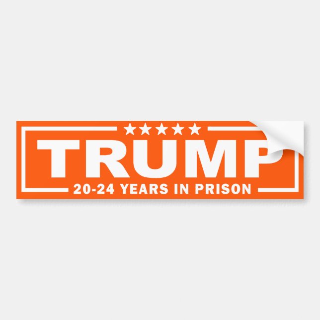 Autocollant De Voiture TRUMP 20 - 24 ans de prison - Anti-Trump (Devant)