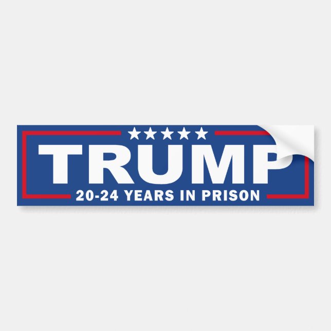 Autocollant De Voiture TRUMP 20 - 24 ans de prison - Anti-Trump (Devant)