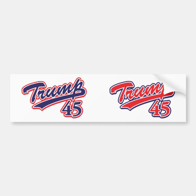 Autocollant De Voiture Trump-45-Blue (Devant)