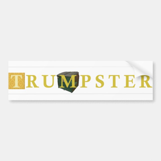 Autocollant De Voiture Trump Dumpster Sticker 2 — Or, clair (Devant)