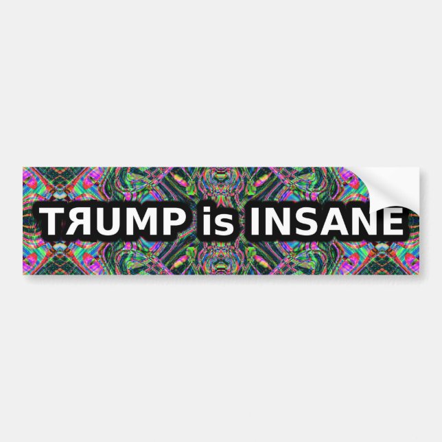 Autocollant De Voiture Trump est fou (Devant)