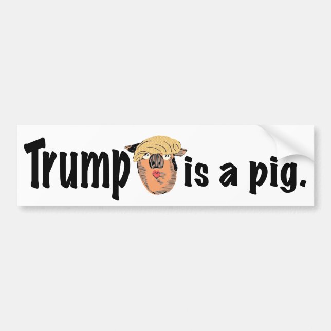 Autocollant De Voiture Trump est un porc (Devant)