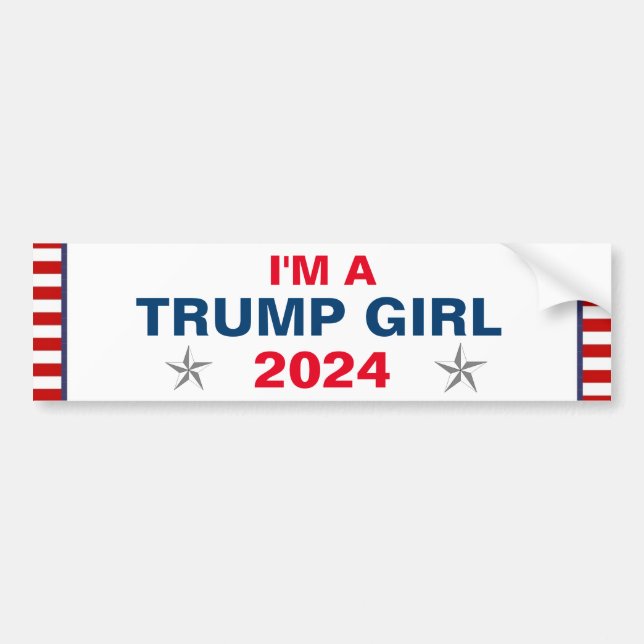 AUTOCOLLANT DE VOITURE TRUMP GIRL 2024 BUMPER STICKER (Devant)