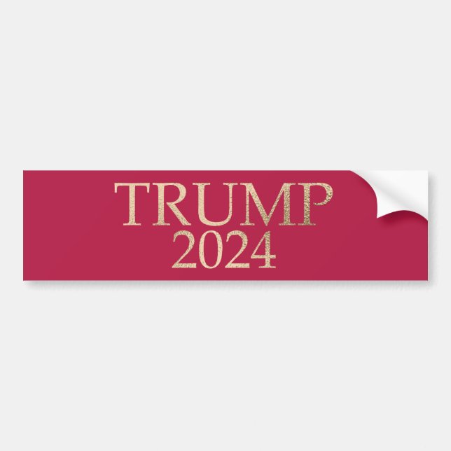 Autocollant De Voiture Trump Gold 2024 sur Red (Devant)
