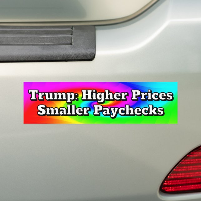Autocollant De Voiture Trump: Higher Prices Smaller Paychecks (En voiture)