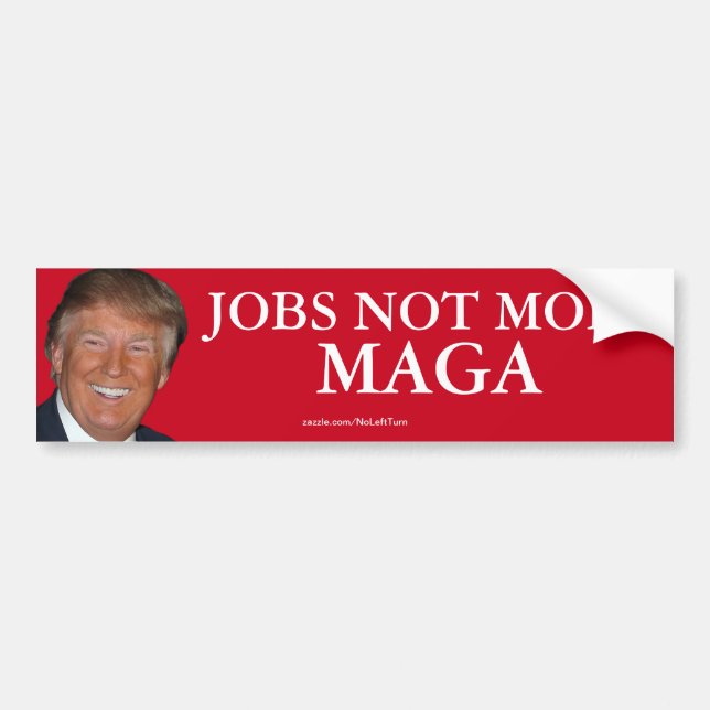 Autocollant De Voiture Trump Jobs not Mobs MAGA Bumper Sticker (Devant)