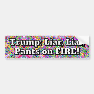 Autocollant De Voiture Trump : menteur, menteur, pantalon en feu !