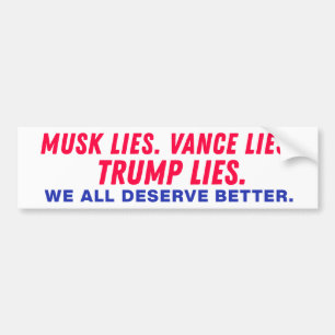 Autocollant De Voiture Trump Musk Vance Mie We the People Mérite Mieux