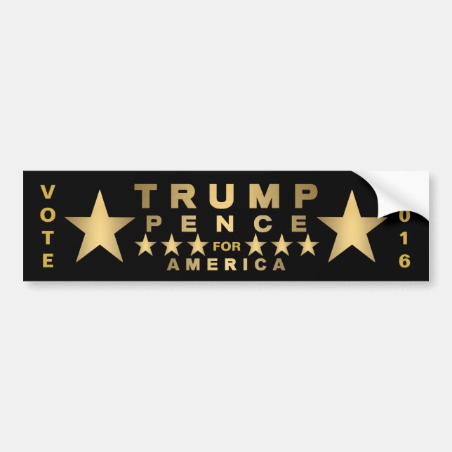 Autocollant De Voiture Trump Pence Gold Tone Élection Swag Pour Votre Voi (Devant)