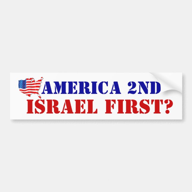 Autocollant De Voiture Trump Policy Israel First America 2e soumis (Devant)