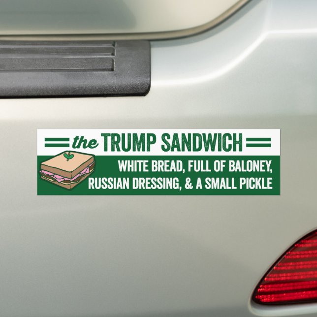 Autocollant De Voiture Trump Sandwich Pain Blanc Plein De Baloney (En voiture)