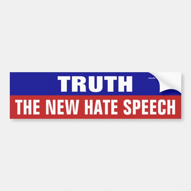 Autocollant De Voiture Truth is Is New Hate Speech (Devant)