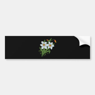 Autocollant De Voiture Tulipes et jonquilles Fleurs Fond Noir