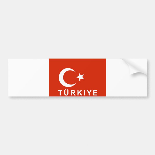 Autocollant De Voiture Turquie Drapeau turc pays nom du texte turc (Devant)