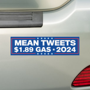 Autocollant De Voiture Tweets moyens 1,89 $ Gas Trump 2024