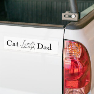 Autocollant De Voiture Typographie de chat tiré à la main Chat Papa Fun