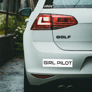 Autocollant De Voiture Typographie minimaliste de PILOTE FILLE, Aviation 