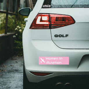 Autocollant De Voiture Typographie minimaliste "Les femmes dans l'aviatio