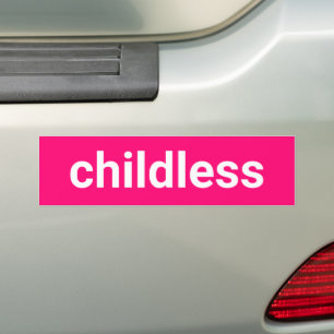 Autocollant De Voiture Typographie minimaliste sans enfant drôle rose cha