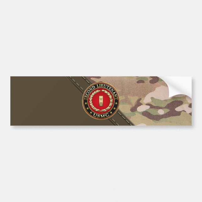 Autocollant De Voiture U.S. Marines: second lieutenant (USMC 2ndLt) [3D] (Devant)