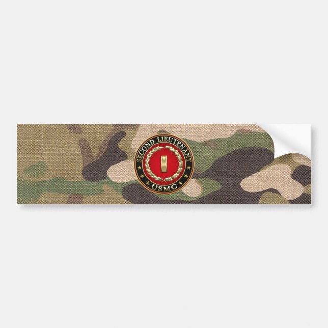 Autocollant De Voiture U.S. Marines: second lieutenant (USMC 2ndLt) [3D] (Devant)