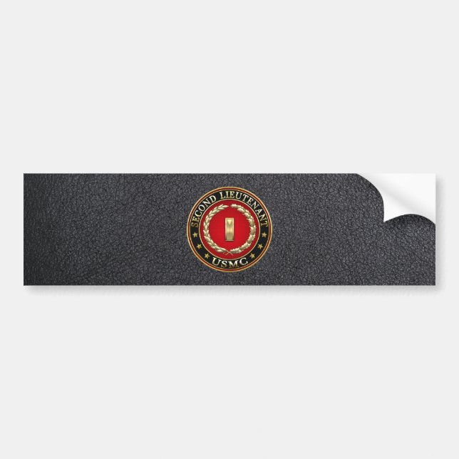 Autocollant De Voiture U.S. Marines: Second Lieutenant (USMC 2ndLt) [3D] (Devant)