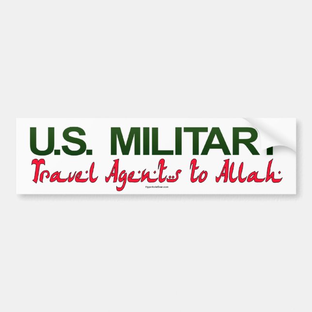 Autocollant De Voiture U.S. Militaires : Agents de voyage à Allah (Devant)