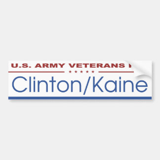 Autocollant De Voiture U.S. Vétérans d'armée pour Clinton/Kaine