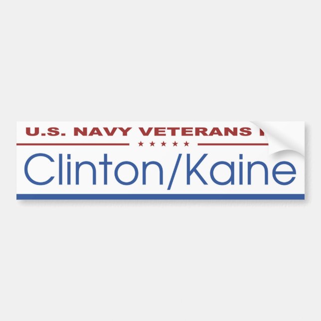 Autocollant De Voiture U.S. Vétérans de marine pour Clinton/Kaine (Devant)