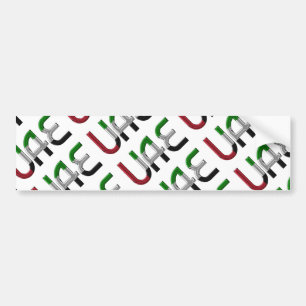 Autocollant De Voiture UAE United Arab Emirat Flag Colors Typografy