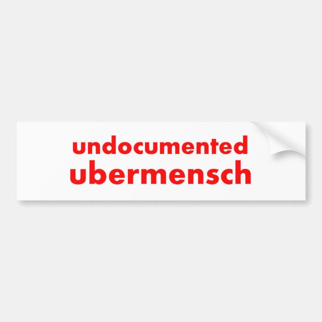 Autocollant De Voiture Ubermensch non documenté 11" x3 " (Devant)