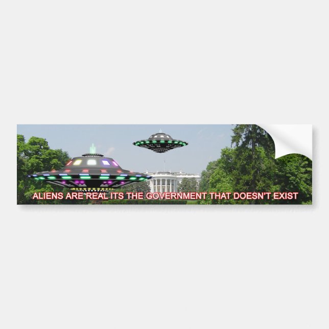 Autocollant De Voiture UFO sur la pelouse de whitehouse (Devant)
