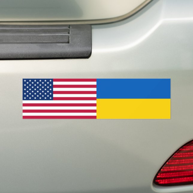 Autocollant De Voiture Ukraine Solidarité USA Drapeau américain (En voiture)