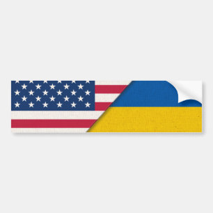 Autocollant De Voiture Ukraine Solidarité USA Drapeau américain