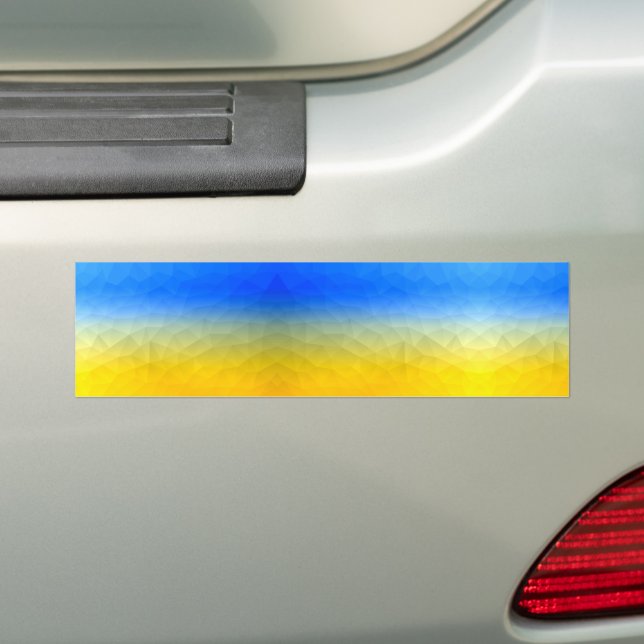 Autocollant De Voiture Ukraine yellow blue geometric mesh pattern (En voiture)