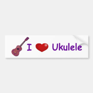 Autocollant De Voiture Ukulélé I (de coeur)