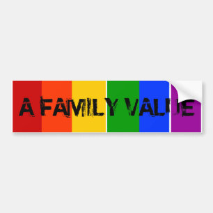 AUTOCOLLANT DE VOITURE UN ARC-EN-CIEL GAI DE LA VALEUR FAMILIALE LGBT