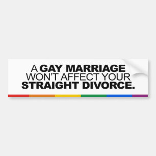 AUTOCOLLANT DE VOITURE UN MARIAGE HOMOSEXUEL N'AFFECTERA PAS VOTRE DIVORC