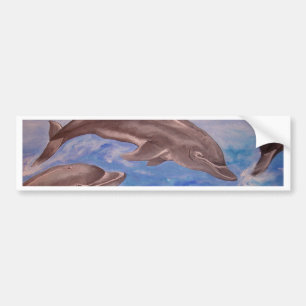 Autocollant De Voiture Un morceau de dauphins de saut