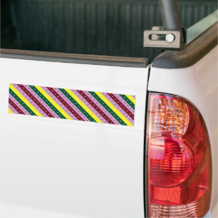 Autocollant De Voiture un motif rayé multicolore avec des points