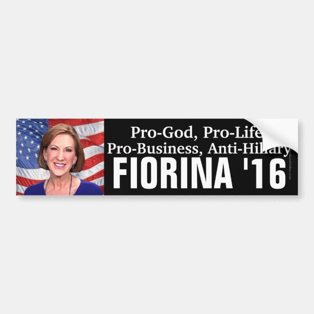 Autocollant De Voiture Un Pro-Dieu, Anti-Hillary Carly Fiorina 2016 (Devant)