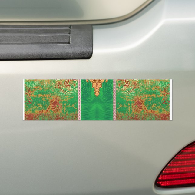 Autocollant De Voiture un tableau d'un champ vert avec une bordure orange (En voiture)
