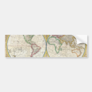 Autocollant De Voiture Une carte générale du monde par Samuel Dunn 1794